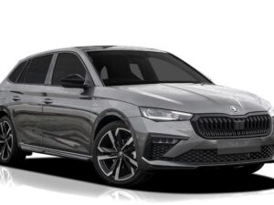 2026 Skoda Scala AT front three-quarter view in silver